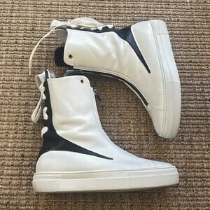 LITA by Ciara Fang White Front-Zip Hi-Top Sneakers – Size 6.5 / EU 37